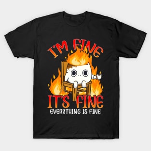 Marshmallow I'm Fine Meme Outdoor Men Kids Women Camping T-Shirt